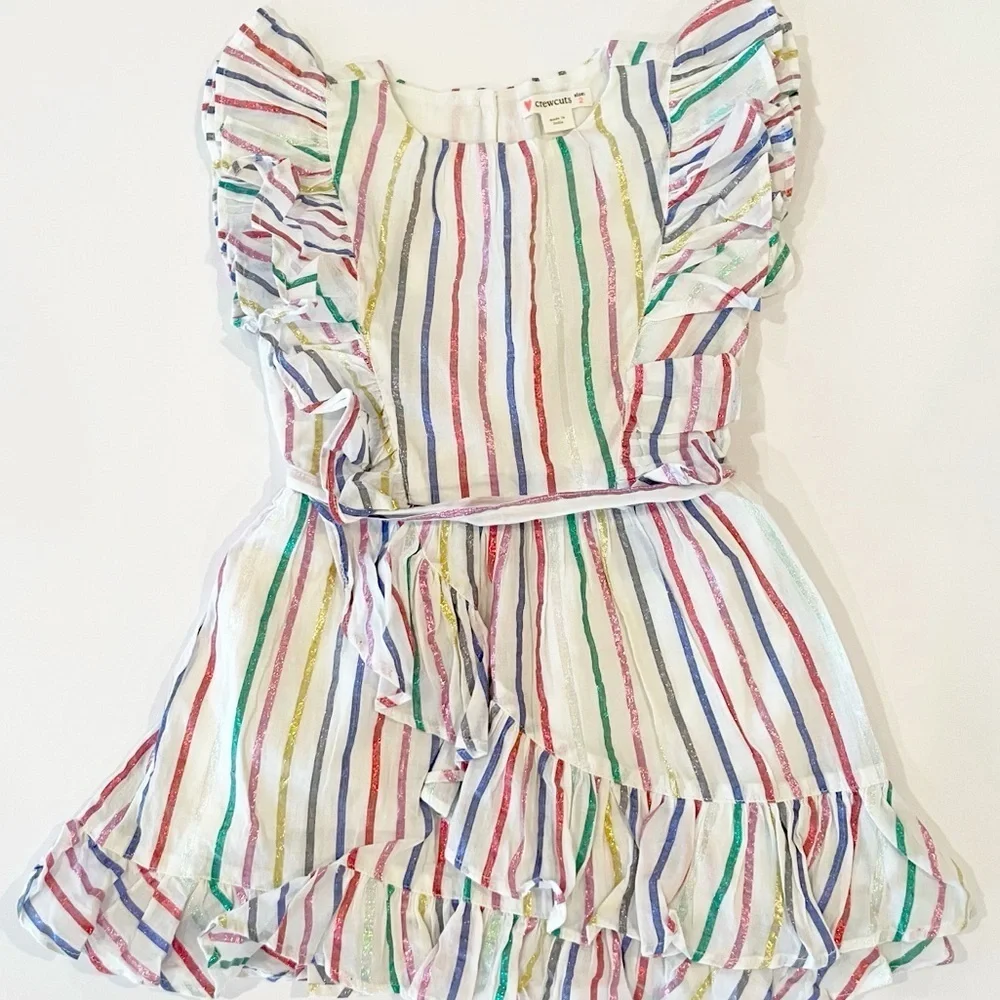Crewcuts 2T ruffle faux-wrap dress